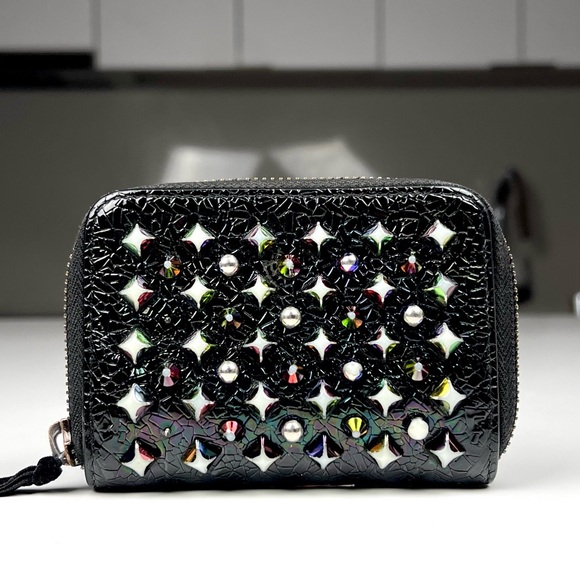 Christian Louboutin Handbags - Christian Louboutin Metallic Patent Spikes Panettone Coin Purse Black Mu…